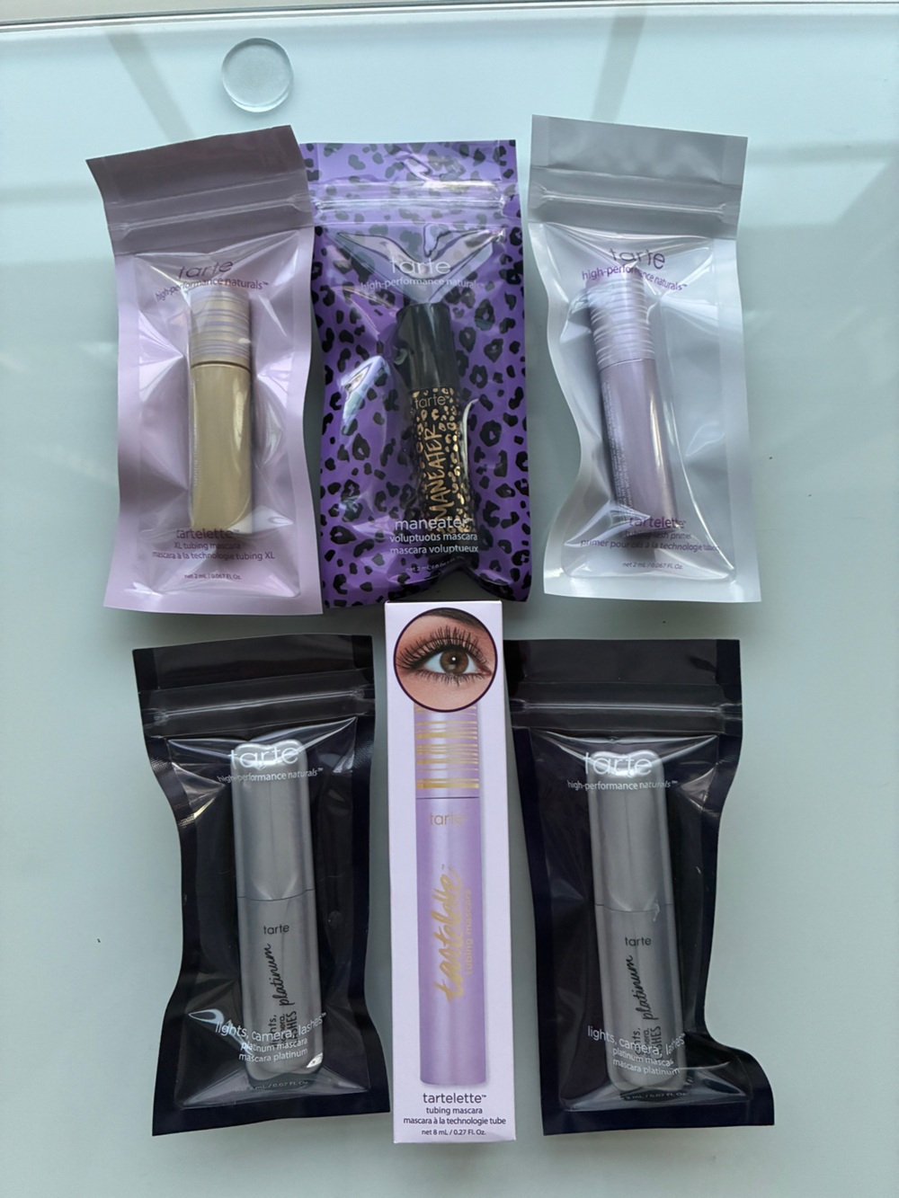 Tarte Mascara 6 Pc Discovery Sampler Set Tubing Maneater Platinum NIB